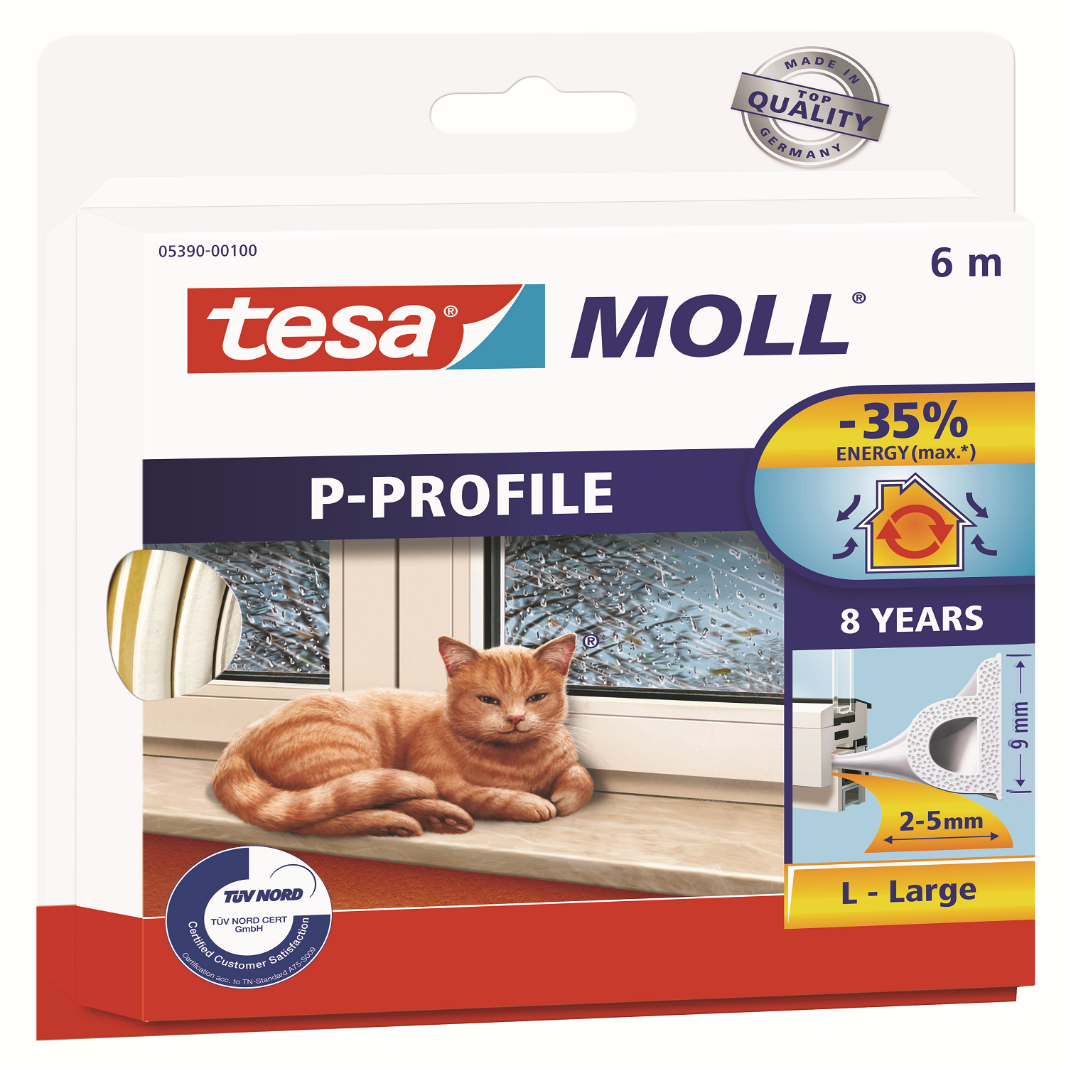 TÄTNINGSLIST P-LIST VIT 9X6MM