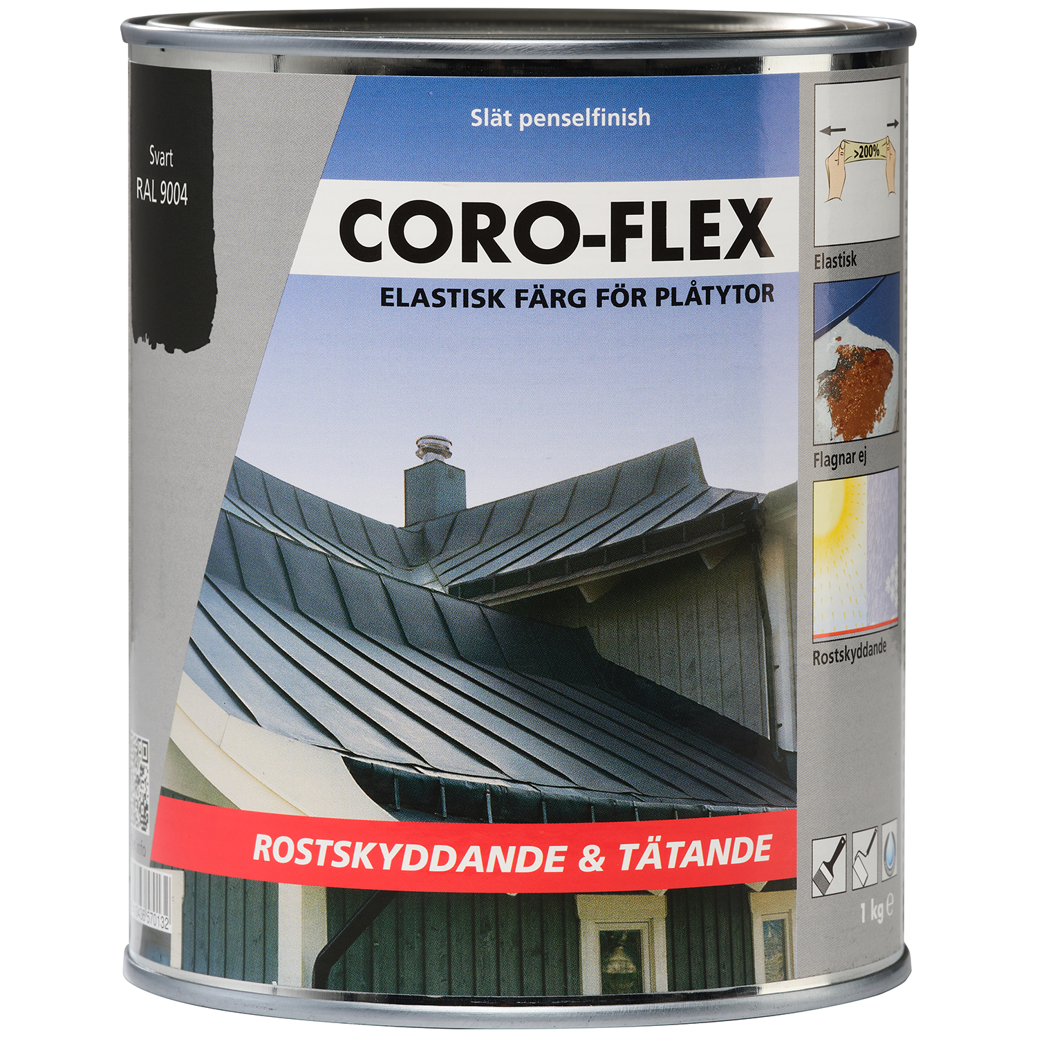 PLÅTFÄRG CORO-FLEX SVART 1KG