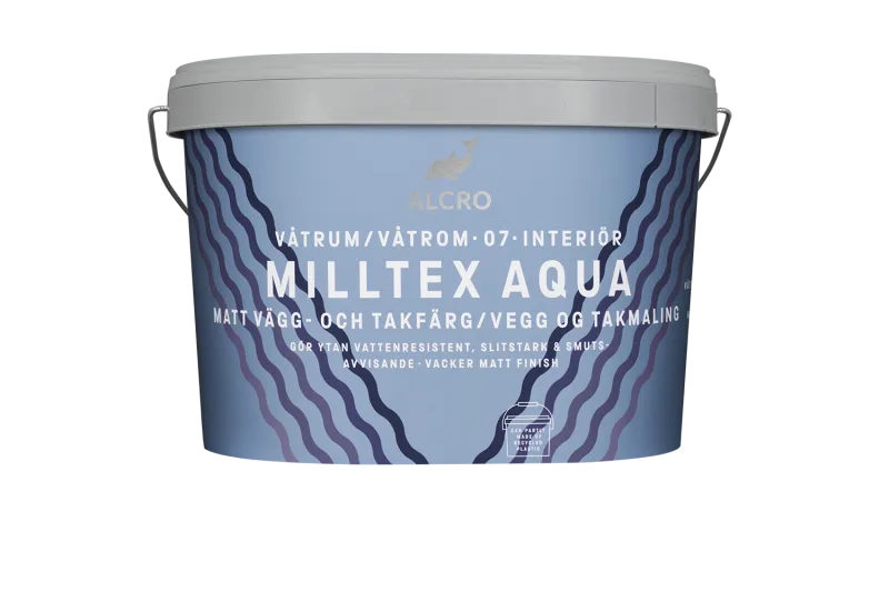 Milltex Aqua Matt Täckfärg White/Base A 9L